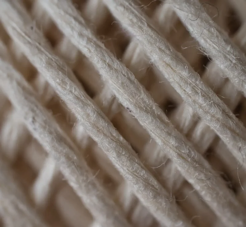 Eine Nahaufnahme eines gewebten Stück Leinens