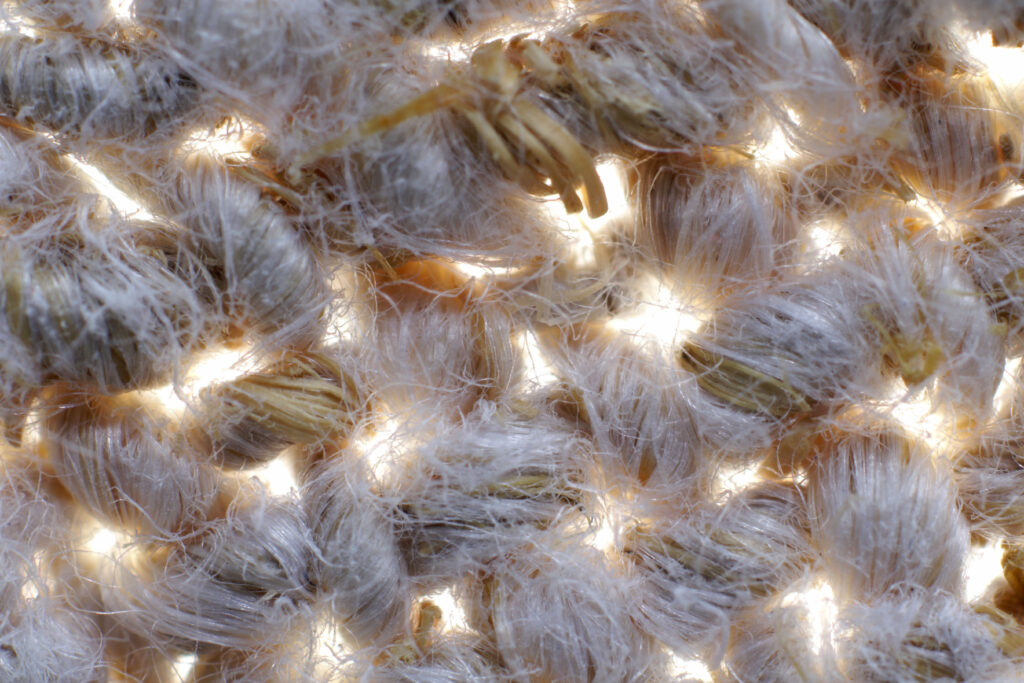 Makro-Aufnahme von handgemachtem Leinengewebe